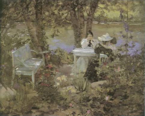 A Garden in France painting, a John Lavery paintings reproduction