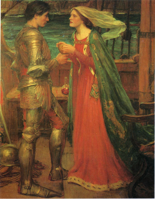 Waterhouse Oil Painting Reproductions - Tristan and Isolde with the Potion