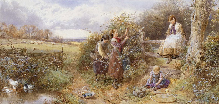 Oil Painting Reproduction of Foster - The Blackberry Gatherers