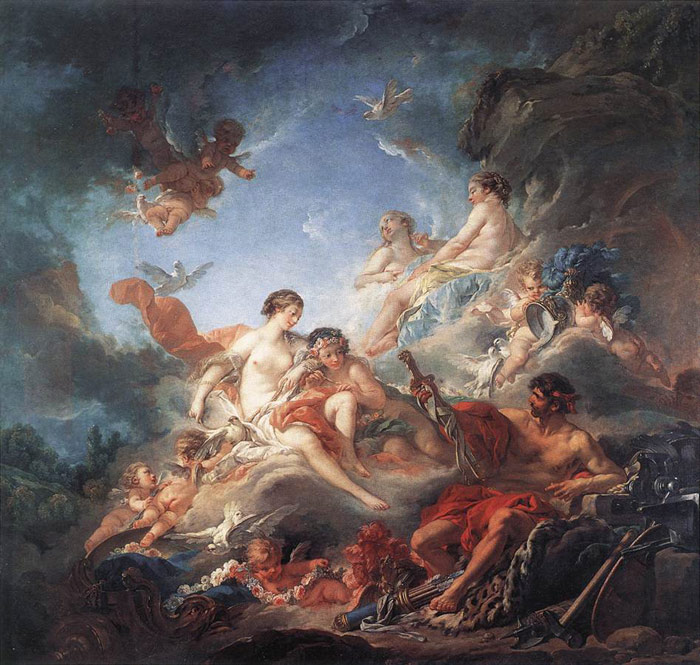 Oil Painting Reproduction of Boucher- Vulcan Presenting Venus with Arms for Aeneas