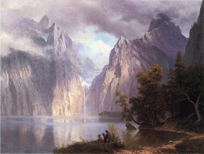 Bierstadt Oil Painting Reproductions - Scene in the Sierra Nevada