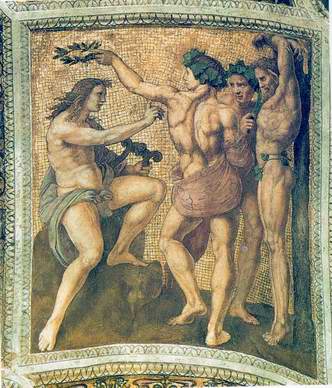 Apollo and Marsyas (ceiling panel) painting, a Raphael Santi paintings reproduction, we never sell