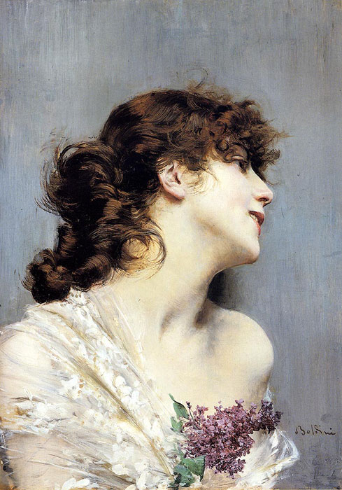 Boldini Oil Painting Reproductions- Profile Of A Young Woman
