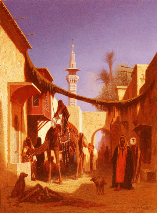 Frere Oil Painting Reproductions - Street In Damascus and Street In Cairo