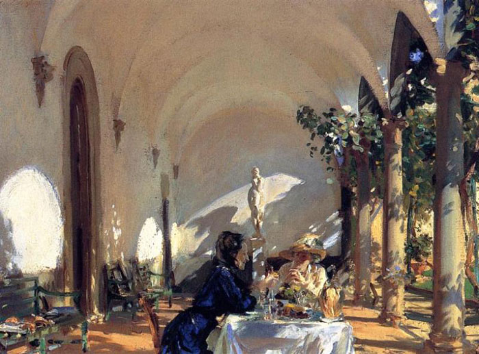 Sargent Oil Painting Reproductions - Breakfast in the Loggia