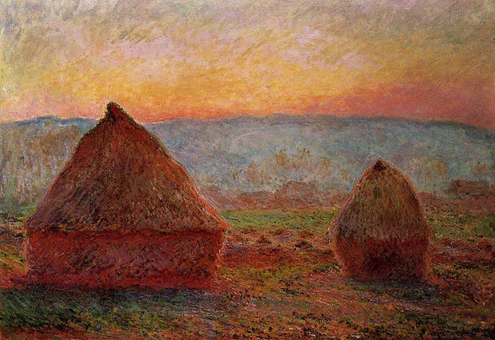 Monet Oil Painting Reproduction - Grainstacks Sunset