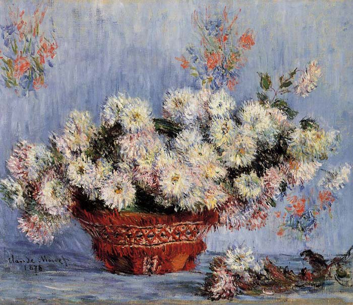 Oil Painting Reproduction of Monet- Chrysanthemums