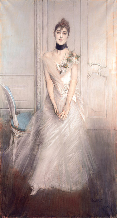 Oil Painting Reproduction of Boldini- A Portrait of Emiliana Concha de Ossa