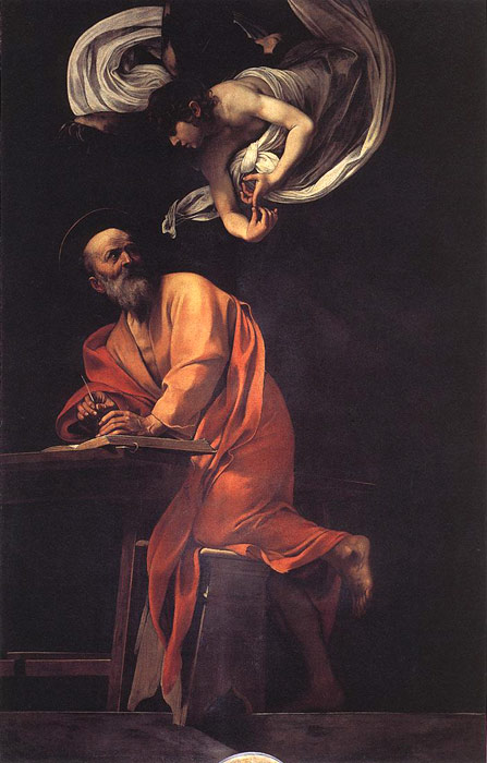 Caravaggio Oil Painting Reproductions- The Inspiration of Saint Matthew