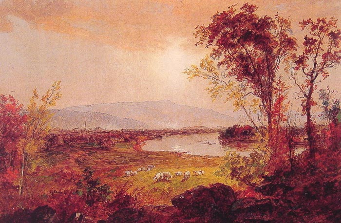 Cropsey Oil Painting Reproductions - A Bend in the River