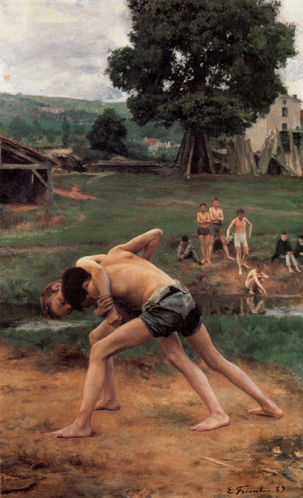 Friant Oil Painting Reproductions - Wrestling