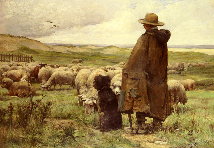 Oil Painting Reproduction of Dupre - The Shepherd