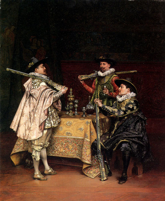 Oil Painting Reproduction of Lesrel- Discussing The Days Shoot