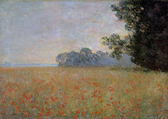 Oil Painting Reproduction of Monet- Oat and Poppy Field