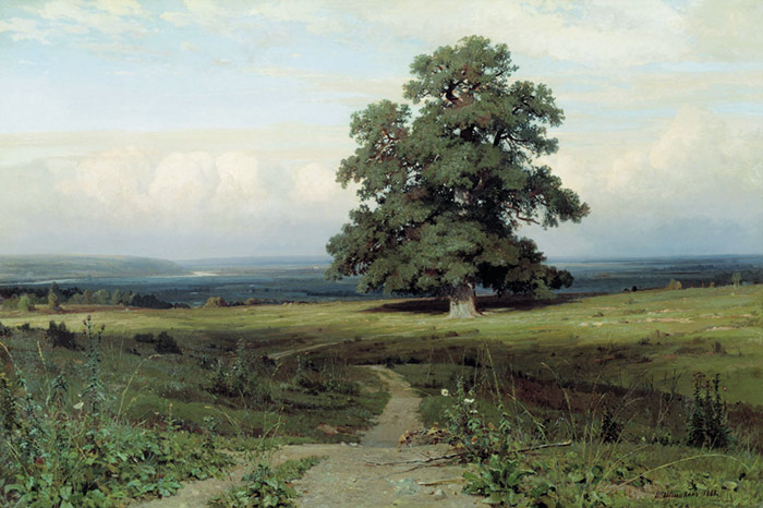 Oil Painting Reproduction of Shishkin - Amidst the Spreading Vale (Among a Valley...)