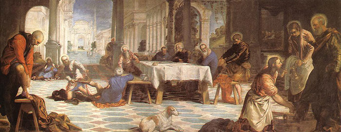 Oil Painting Reproduction of Tintoretto- Christ Washing the Feet of His Disciples