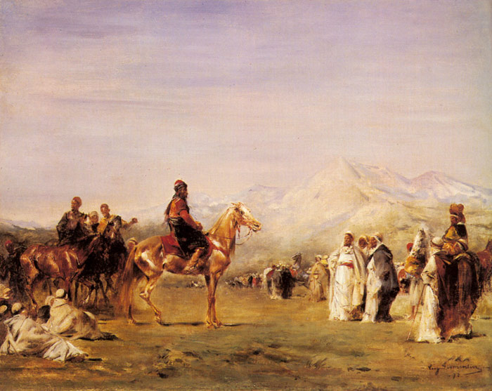 Oil Painting Reproduction of Fromentin- Arab Encampment in the Atlas Mountains