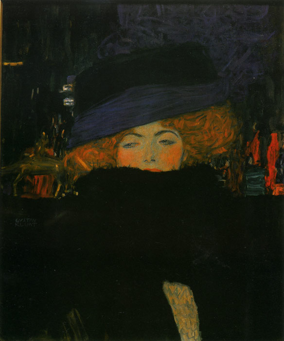 Klimt Oil Painting Reproductions - Lady with a Feather Hat