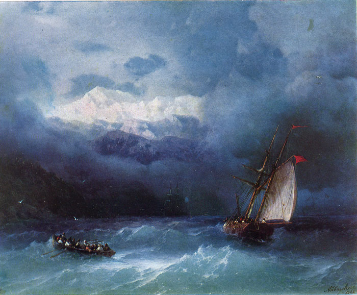 Aivazovsky Oil Painting Reproductions - Stormy Sea