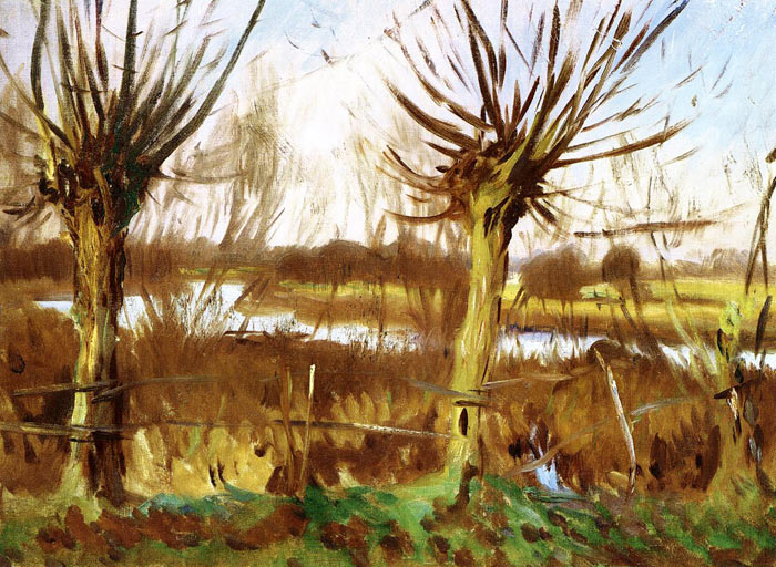 Oil Painting Reproduction of Sargent- Landscape with Trees, Calcot