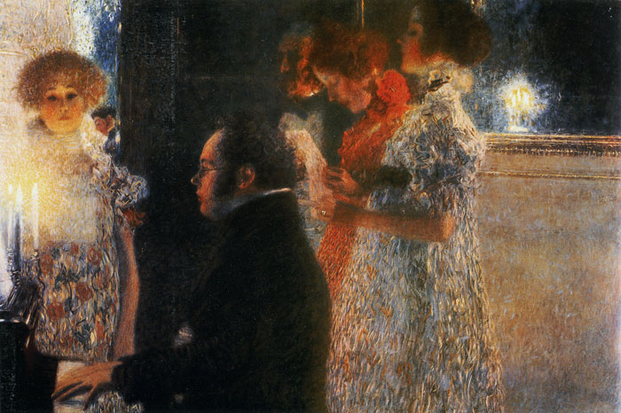 Klimt Oil Painting Reproductions- Schubert at the Piano