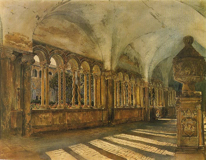 Alt Oil Painting Reproductions - Der Kreuzgang von San Giovanni in Laterano in Rom