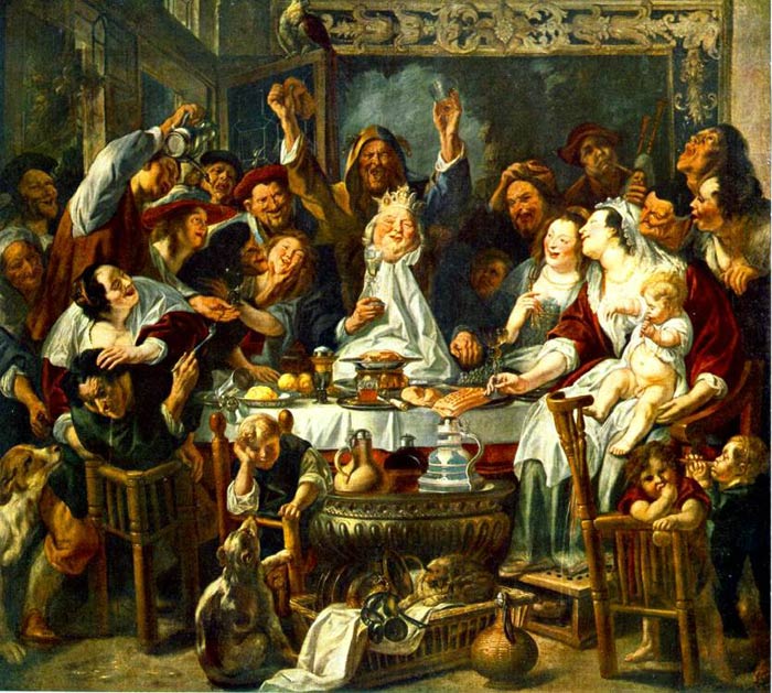 Jordaens Oil Painting Reproductions- The King Drinks