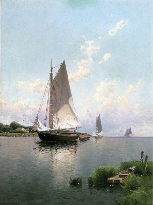 Oil Painting Reproduction of Bricher- Blue Point, Long Island