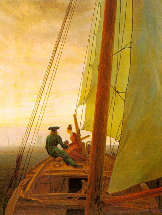Oil Painting Reproduction of Friedrich- On board a Sailing Ship