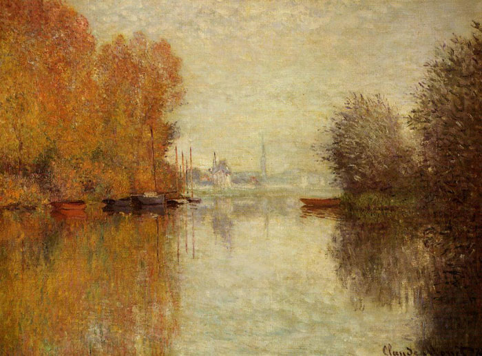 Oil Painting Reproduction of Monet- Autumn on the Seine at Argenteuil