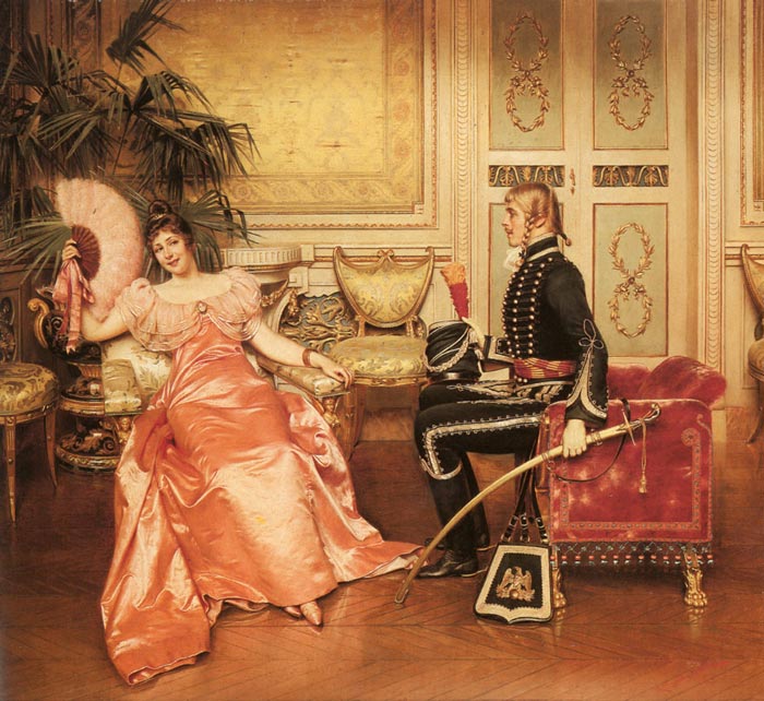 Oil Painting Reproduction of Soulacroix- Flirtation