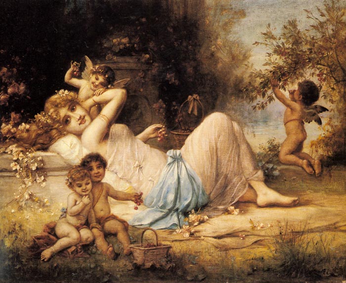 Zatzka Oil Painting Reproductions - Venus and her Attendants