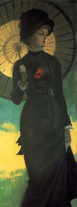 Oil Painting Reproduction of Tissot - Mrs Newton with a Parasol