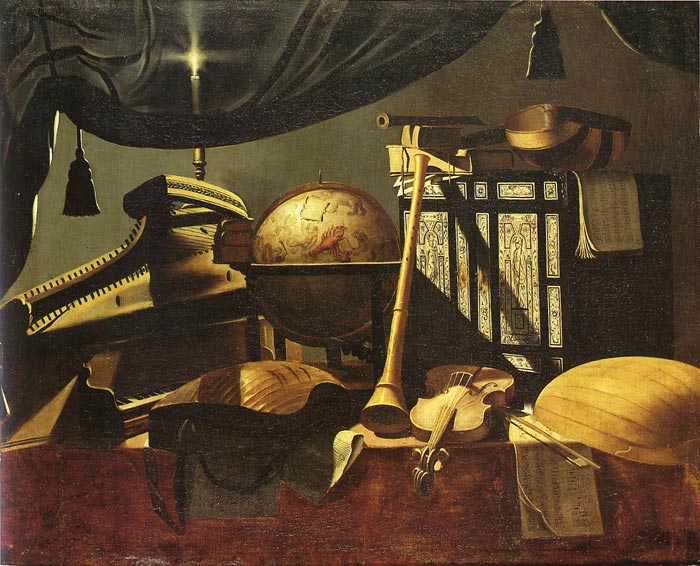 Oil Painting Reproduction of Baschenis- Still Life with Musical Instruments