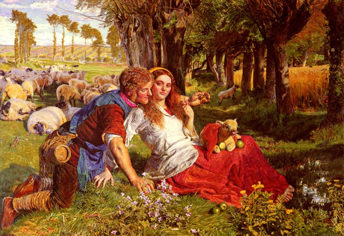 Oil Painting Reproduction of Hunt- The Hireling Shepherd