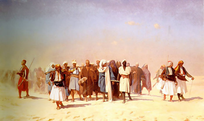 Gerome Oil Painting Reproductions- Egyptian Recruits Crossing the Desert