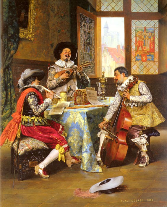 Lesrel Oil Painting Reproductions - The Musical Trio