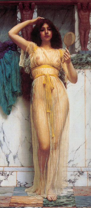 Oil Painting Reproduction of Godward- The Mirror