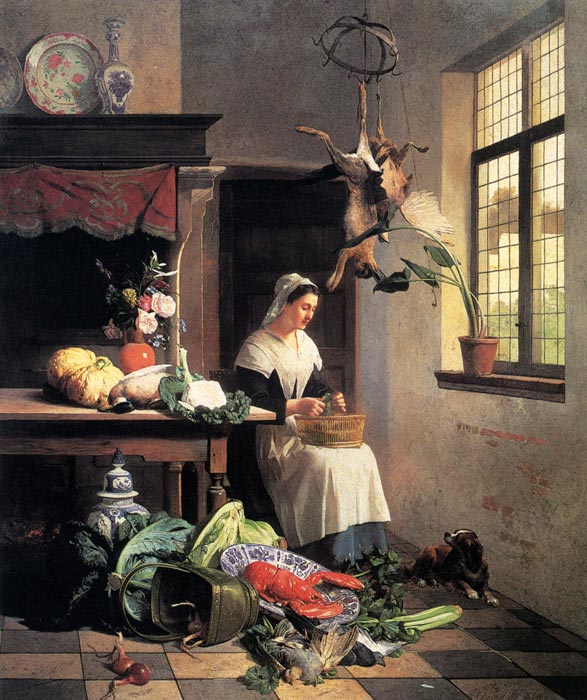 Oil Painting Reproduction of Noter- A Maid In The Kitchen