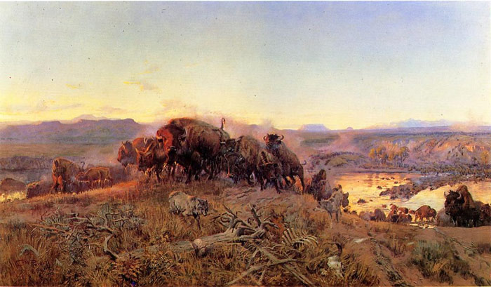 Oil Painting Reproduction of Russell- When the Land Belonged to God