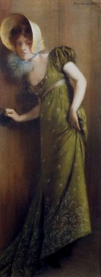 Elegant Woman In A Green Dress