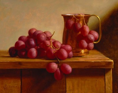 Grapes and a Copper Cup