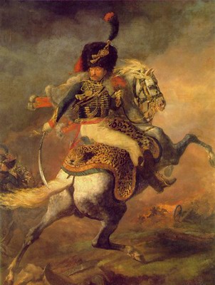 An Officer of the imperial horse guards charging
