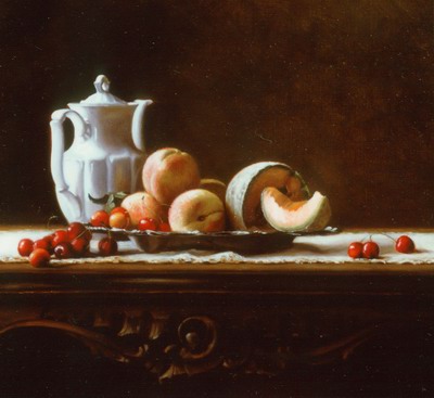 Still Life with Cherries, Peaches and Melon