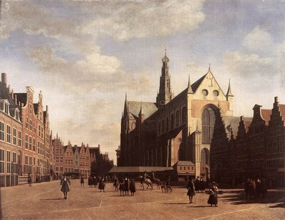 The Market Square At Haarlem With The St Bavo