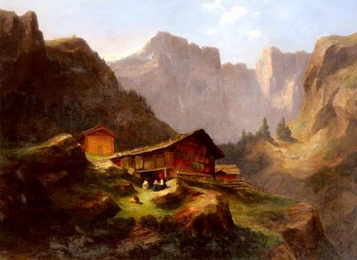 Hutte In Den Alpen, hut in the alps