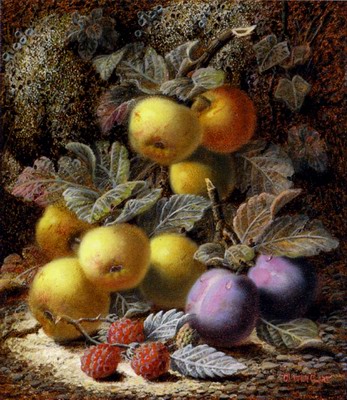 Still Life With Apples, Plums And Raspberries