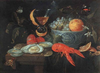 Still Life With Fruit And Shellfish