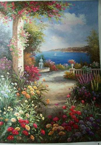Mediterranean Garden oil painting