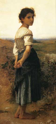 The Young Shepherdess, William-Adolphe Bouguereau